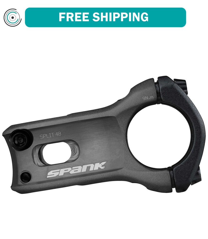 SPANK SPLIT Stem 48mm Gun Metal Aluminum | Highly Weight-Optimized Single Crown