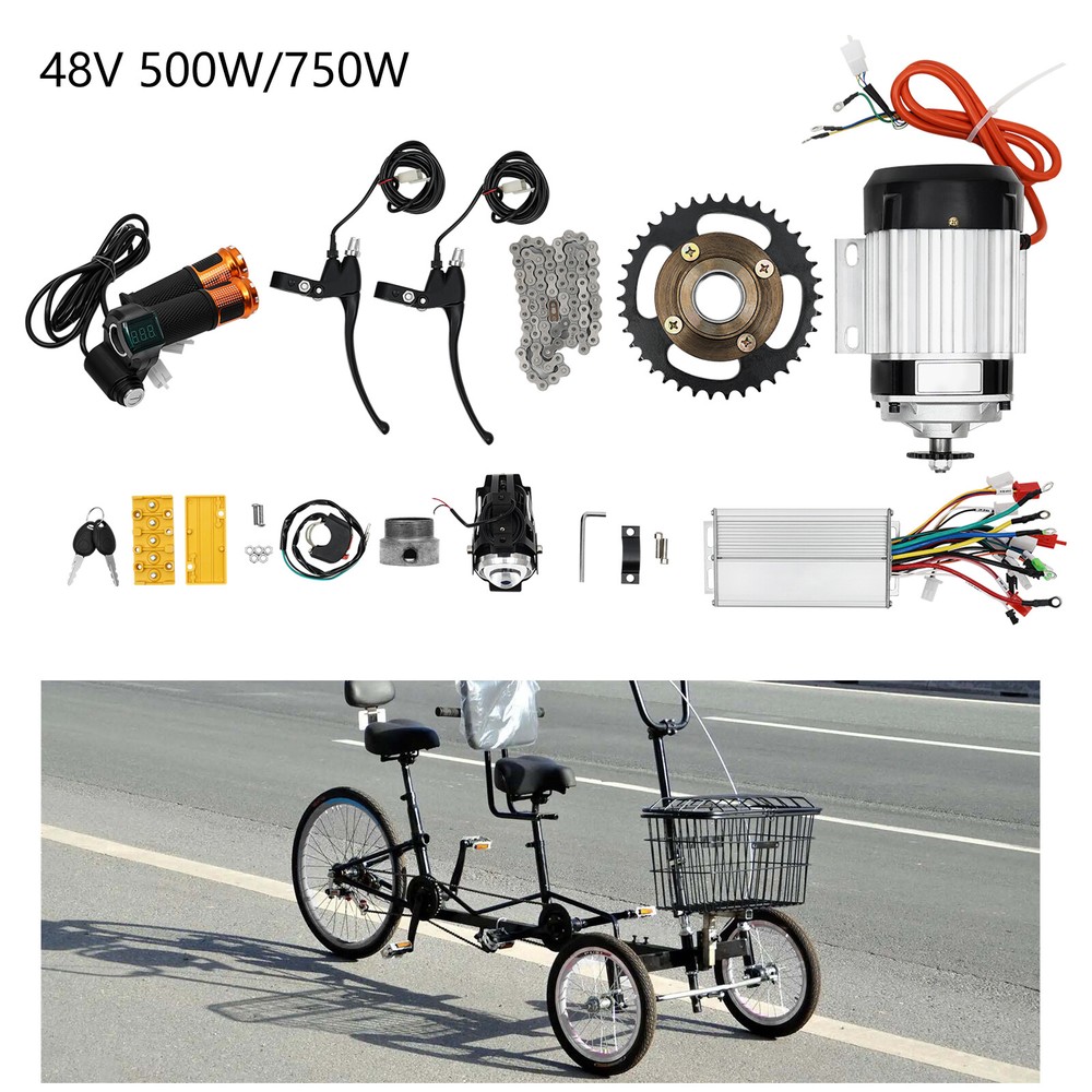 48V Tricycle Electric Conversion Kit Brushless Geared Motor Kit Motor Controller