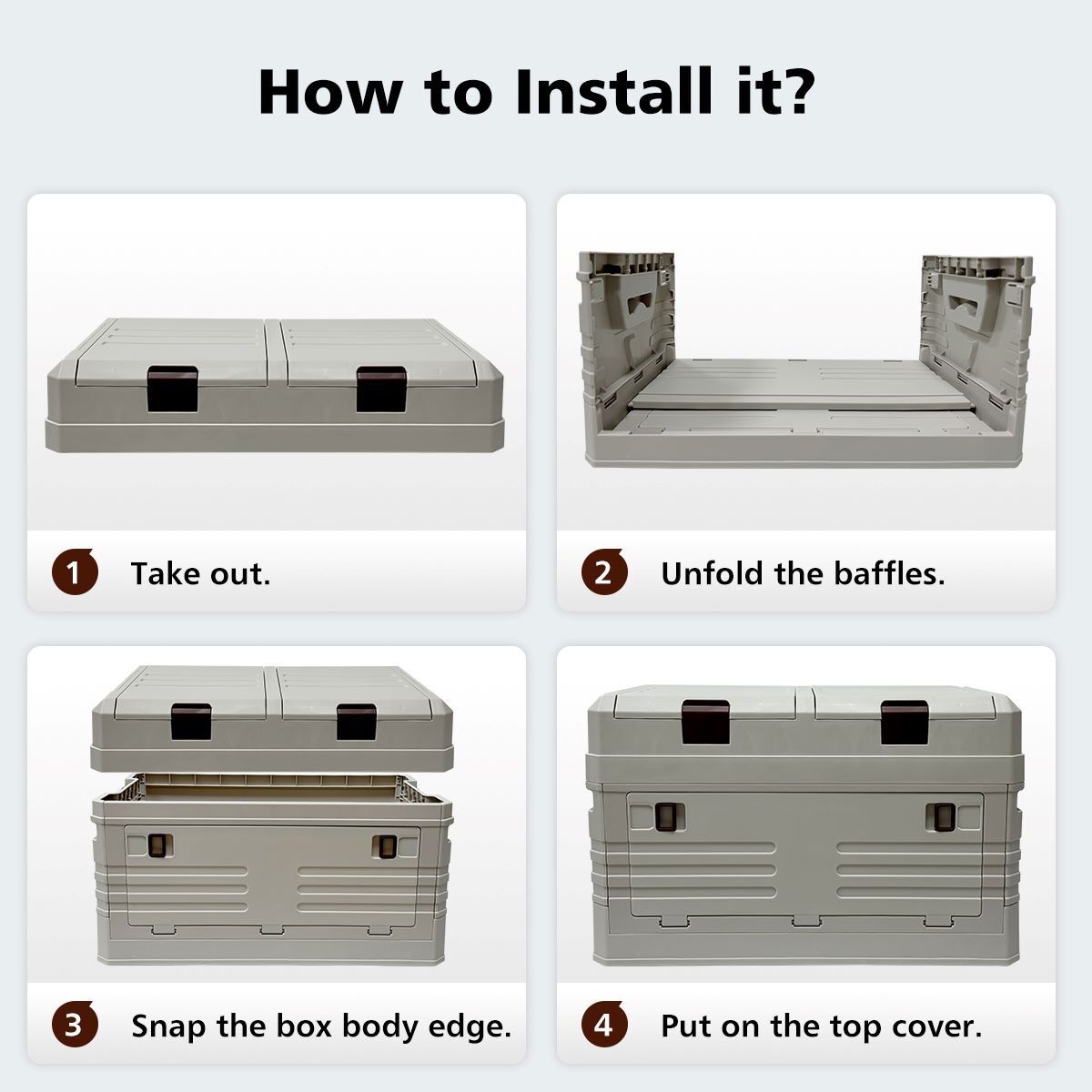 Aimisin 42 Liters Camping Outdoor Folding Storage Box with 2 Compartment Boxes