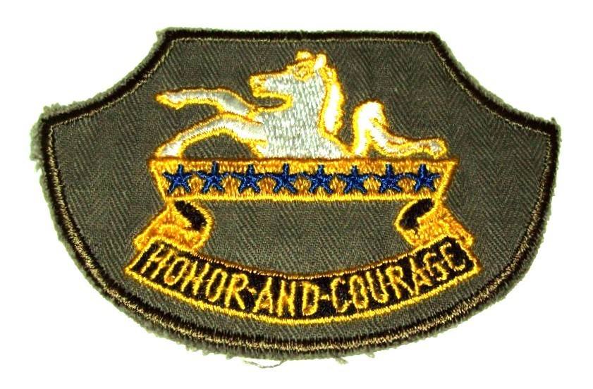 ORIGINAL COLD WAR GERMAN MADE HBT 8th ARMORED CAVALRY REGIMENT PATCH (GLOWS)