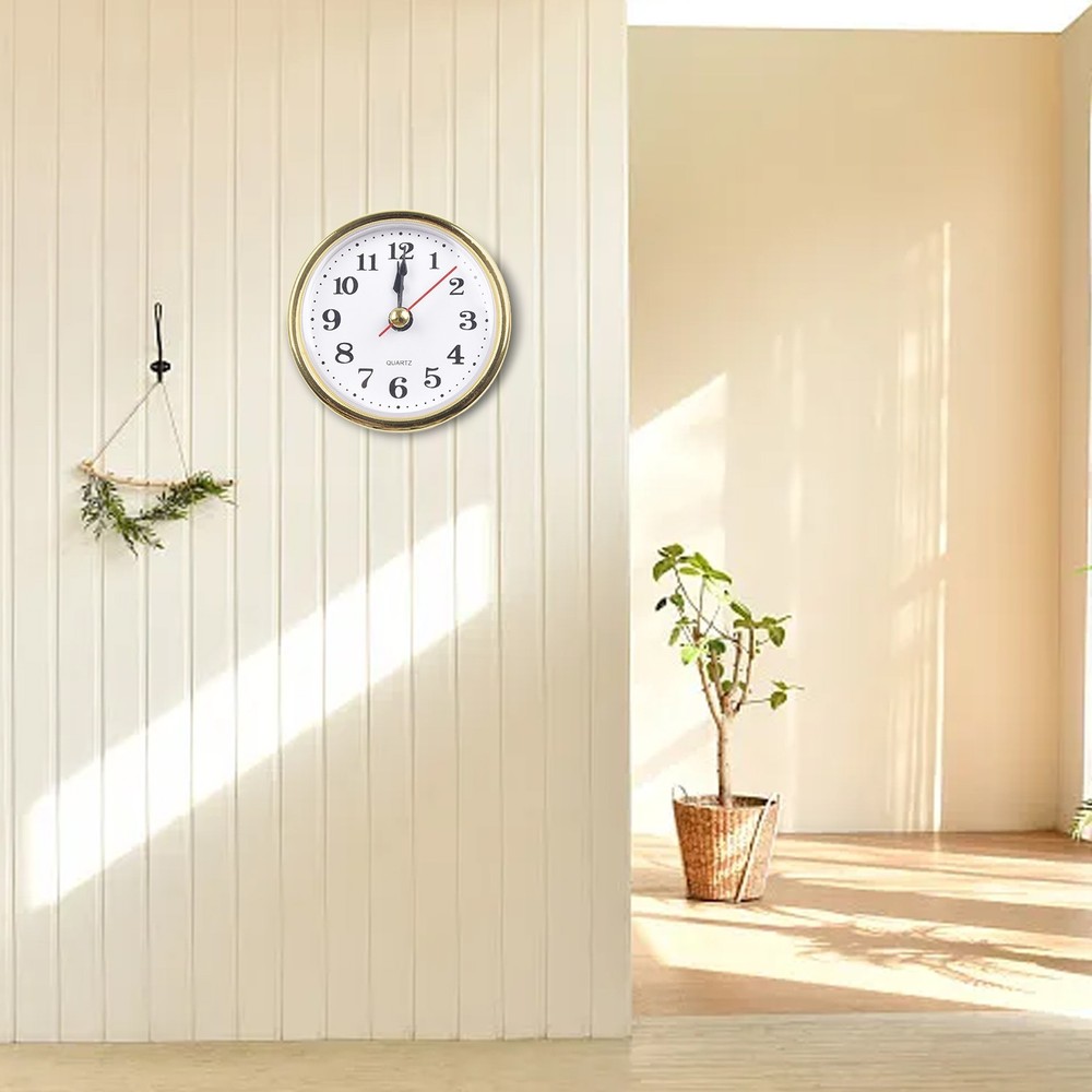 Reliable Timekeeping 65MM Quartz Clock Insert with Gold Arabic Numbers