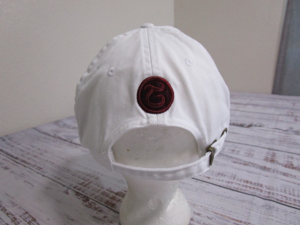 Tanqueray Gin Solid White Green Embroidered Spellout Adjustable Hat Cap One Size