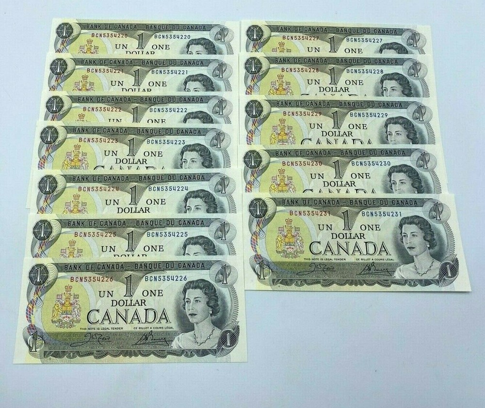 ONE 1973 Crow Bouey BCN Prefix  1$ GEM UNC Consecutive Note ONE NOTE ONLY