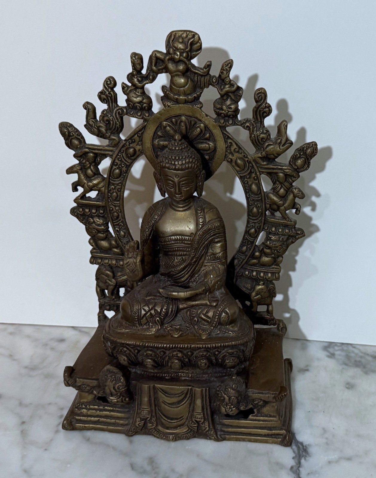 BEAUTIFUL VINTAGE TIBET BRONZE STATUE OF A SEATED SHAKYAMUNI BUDDHA FIGURE