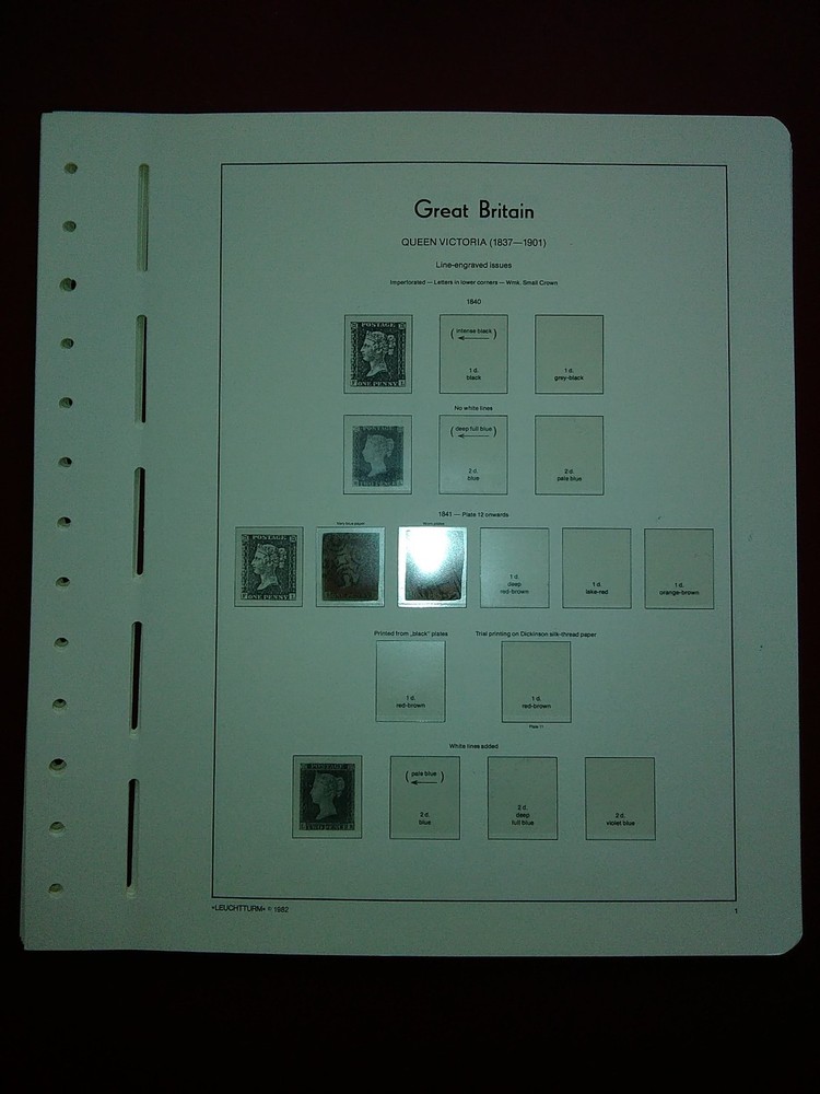 LIGHTHOUSE Hingeless album pages Great Britain 1840-1901 Used Ref 1840.1