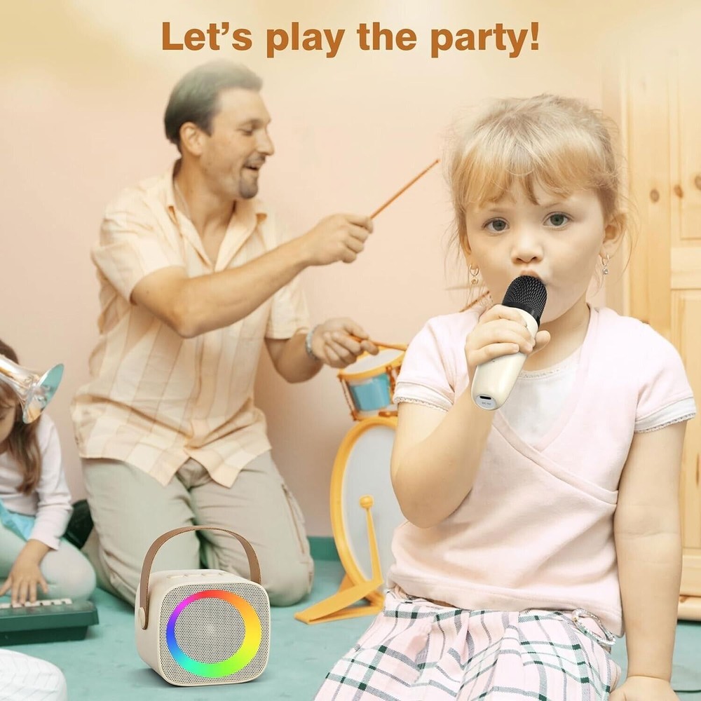 Mini Portable Karaoke Machine Bluetooth 5.0 PA System With 2 Mic Perfect Singing