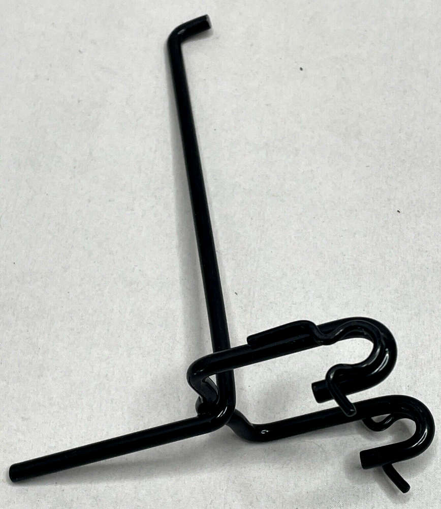 Four 5-1/2" Black Slat Wire Wall Grid Hooks - Used EUC!