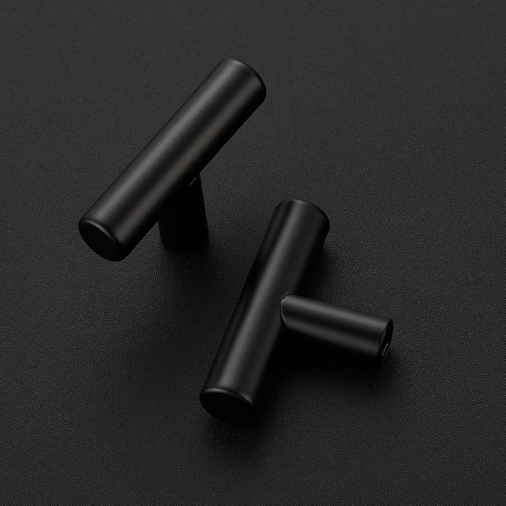 Matte Black Dresser Knobs - 2in Length, 20 Pack