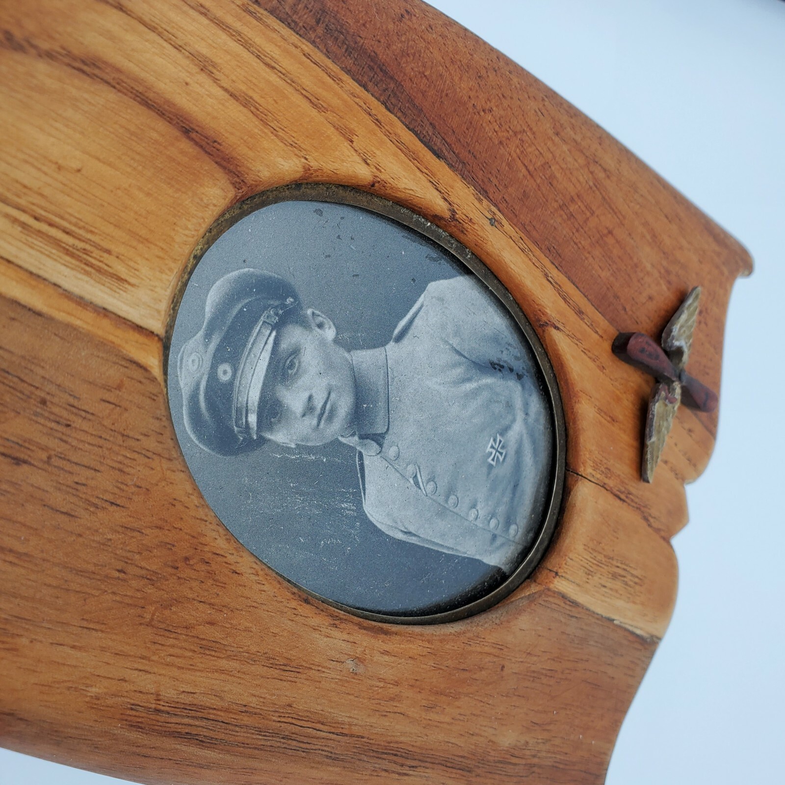 Original WW1 German Airplane Propeller Pilot Aviator picture frame wood plane