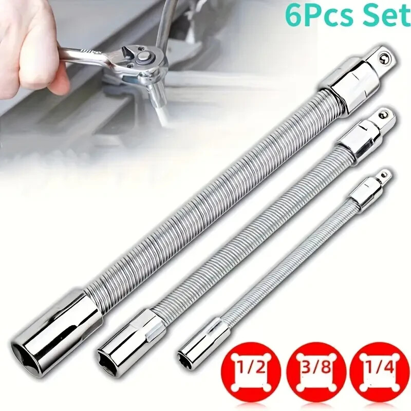 Flexible Wrench Extension Rod, 1/4, 3/8, 1/2, for Electric & Hand Tools