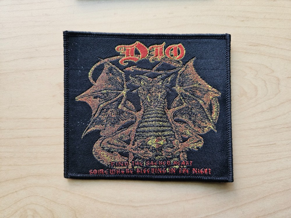DIO, SEW ON BLACK BORDER WOVEN PATCH