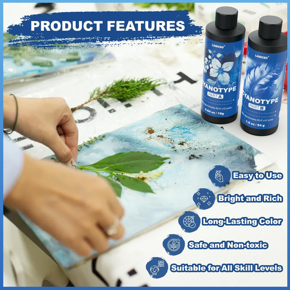 Cyanotype Solution Kit with 7 Tools, kit x 7 tools, Blue