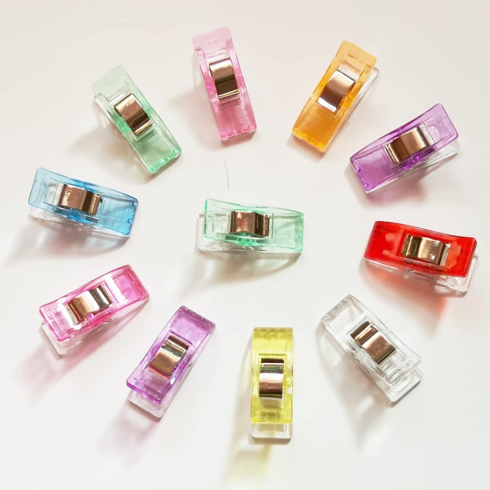 Sewing Clips 100 Pack with Box Quilting Craft Plastic Clips Assorted