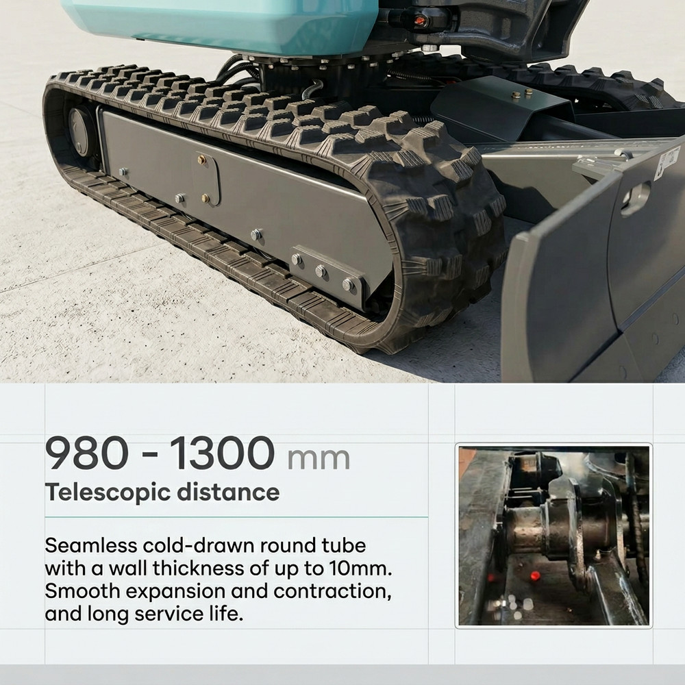 2.5Ton Mini Excavator Side Swing Digger with Kubota D902 Engine Extendable Track