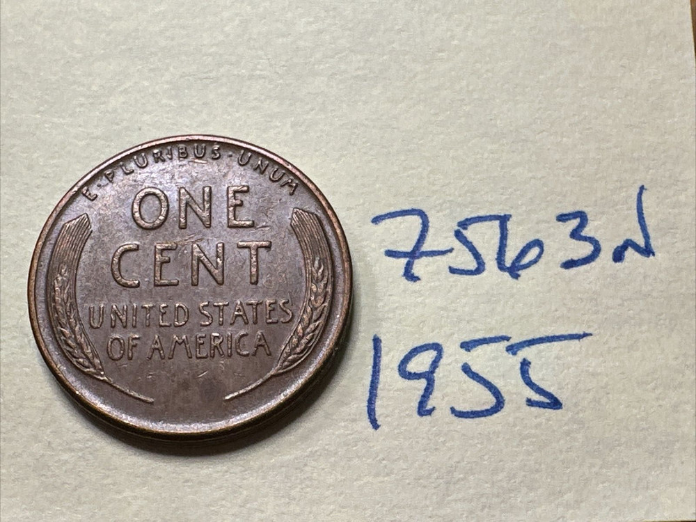 1955 Lincoln Wheat Cent PENNY 1C 7563N