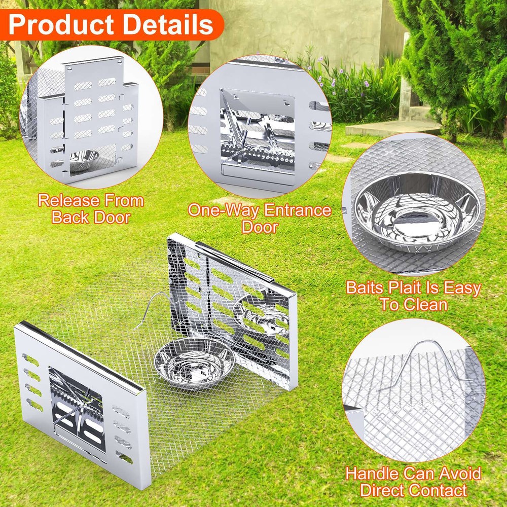 2Pcs Humane Rat Trap Catch&Release Live Mouse Cage Traps Animals Mouse Traps