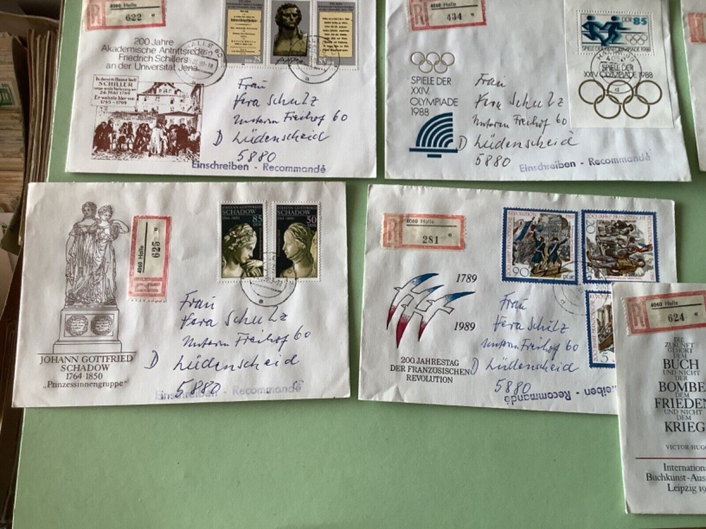 German Democratic Republic postal stamps covers 10 items Ref A1454