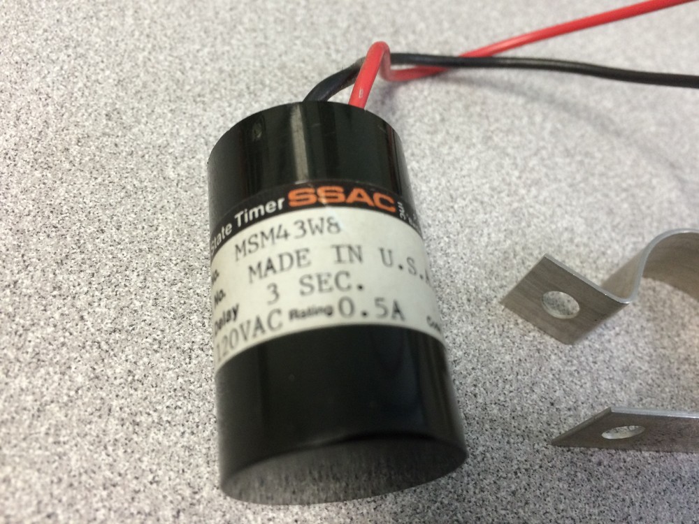 SSAC MSM43W8 Solid State On Delay Relay 120 VAC 3 Second 8" Leads *NEW!*