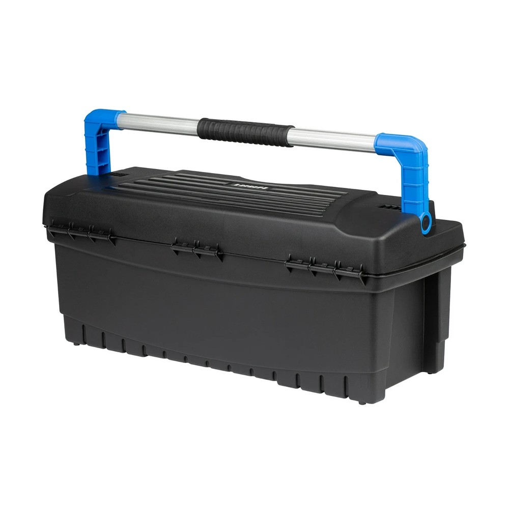 (2 pack) HART 26" Toolbox, Resin Tool Storage and Organization, Black with Blue