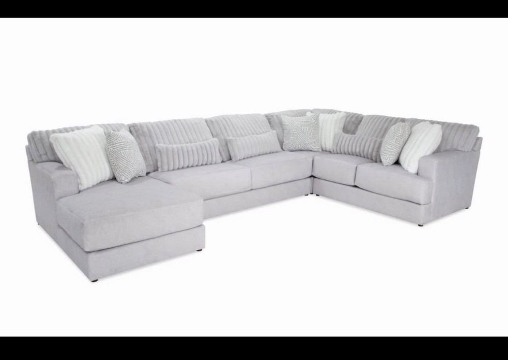 Bob's Sofia Gray 159'' 4-Piece Left Chaise Sectional Sofa Polyester