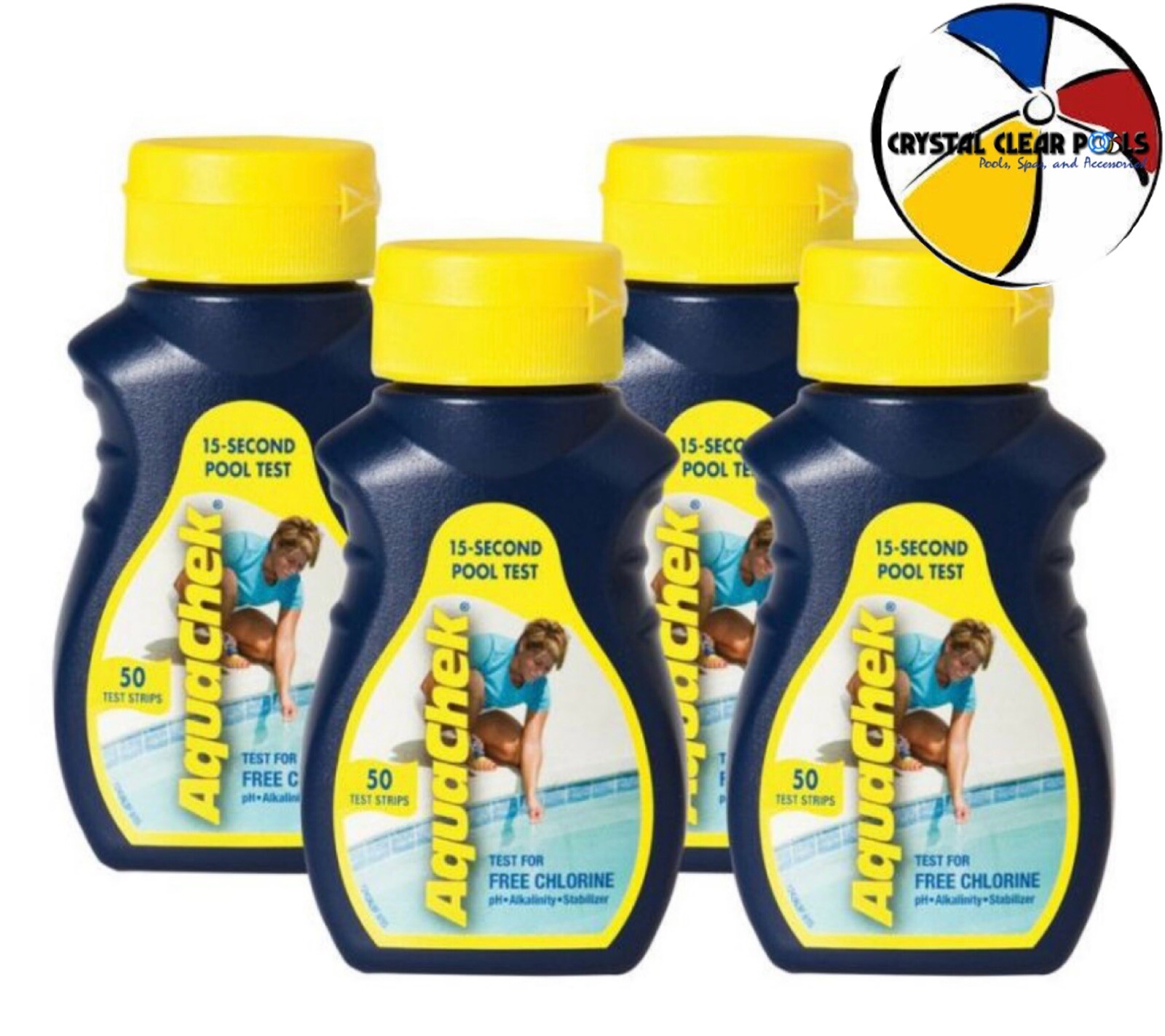 AquaChek Yellow Test Strips with Chlorine - 50 Count 4 Pack