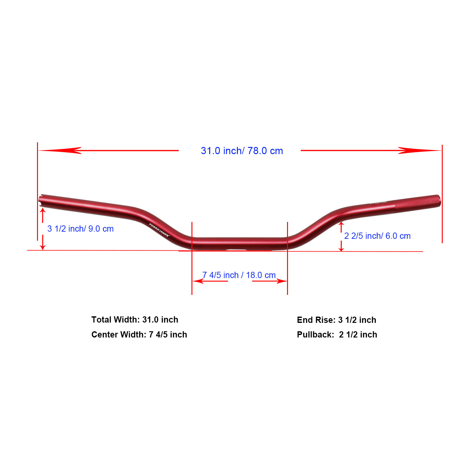 Red 1.0" Handlebar for Harley Dyna Street Fat Bob Low Rider Wide Super Glide FXD