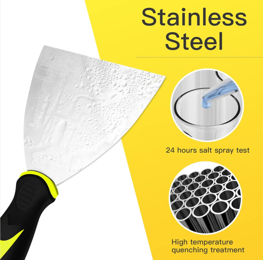 3Pcs Putty Knife 1.5" 3", & 4" Spackle Knife Set Painter Wallpaper Scraper Tools