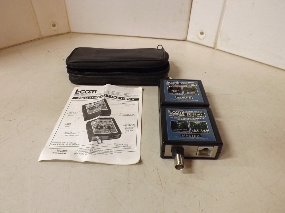 L-com Model DXB65 Coax Ethernet Dual Cable Tester - Works
