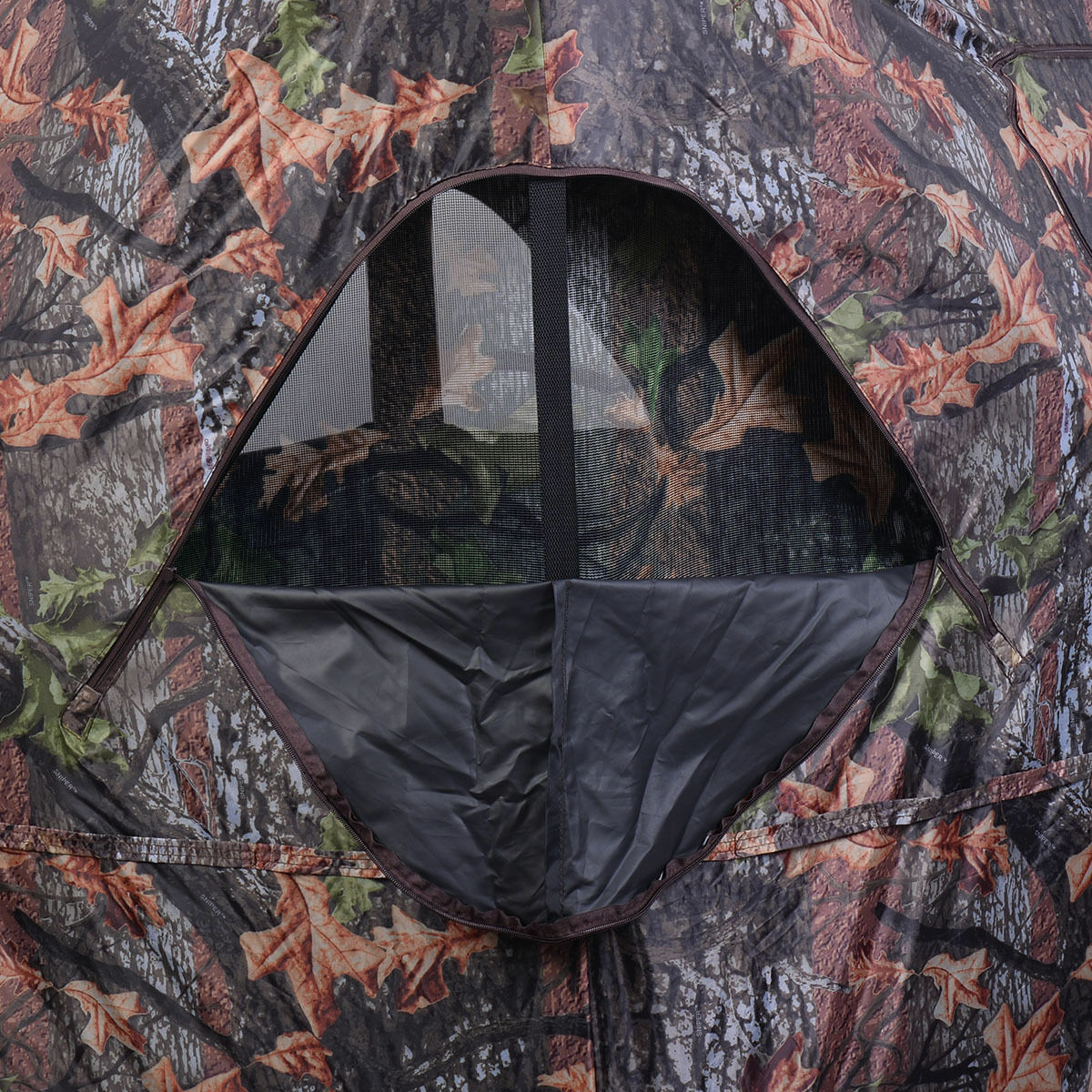 Ground Hunting Blind Portable Deer Pop Up Camo Hunter Weather Proof Mesh Window