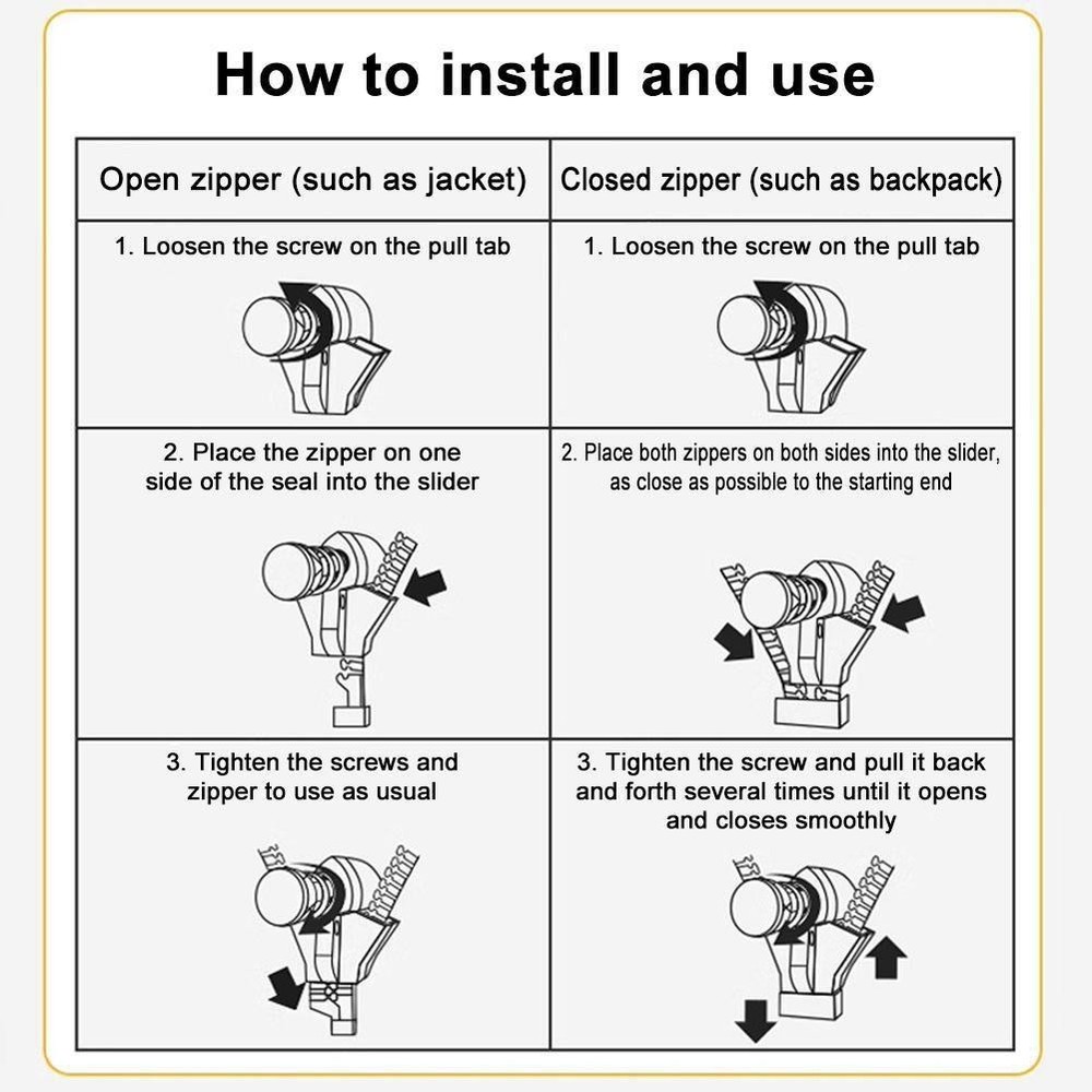 5Pcs Universal Zipper Repairer,Universal Mini Adjustable Zipper Restorer