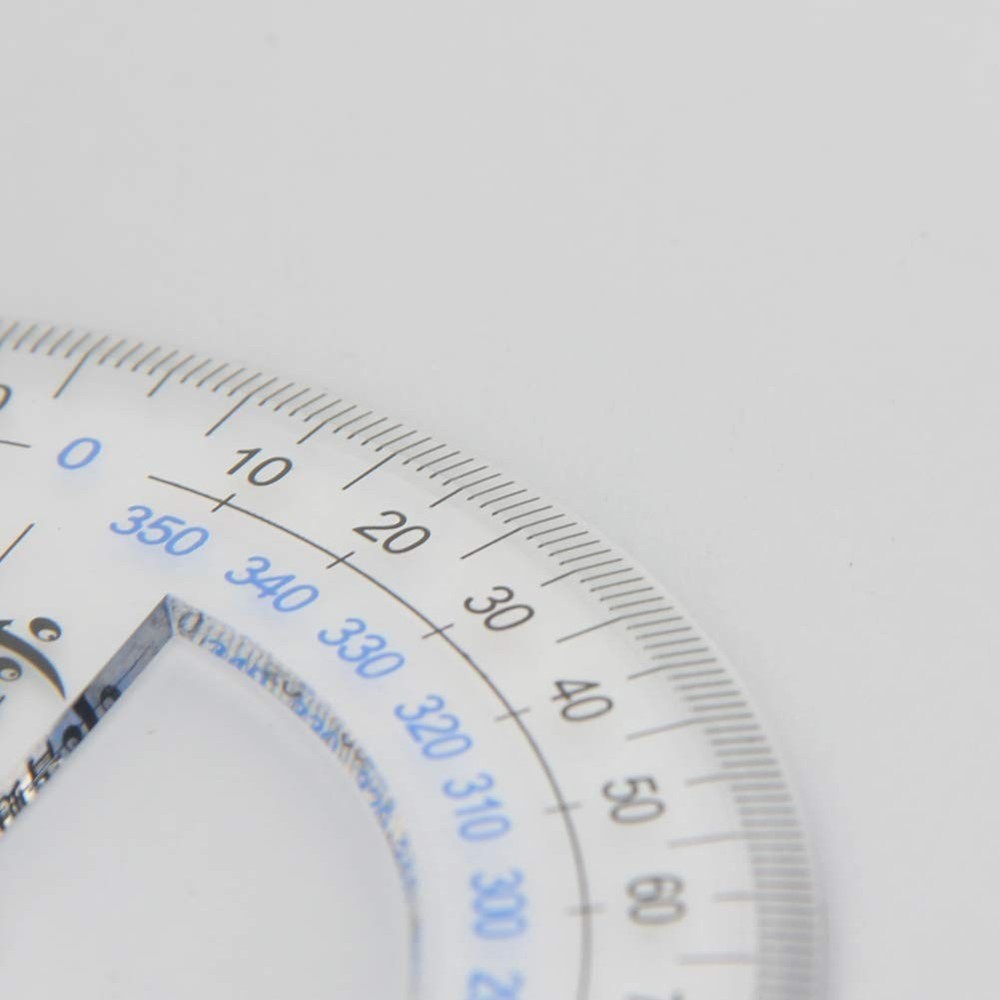 2 PCS 360 Degree Swing Arm Protractor Plastic Circle Ruler Measuring Tool