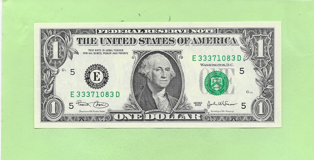 2003 ..UNCIRC $1  E 3337 1083 D  .... 2003 $1  E-D      NICE NOTE          FRN