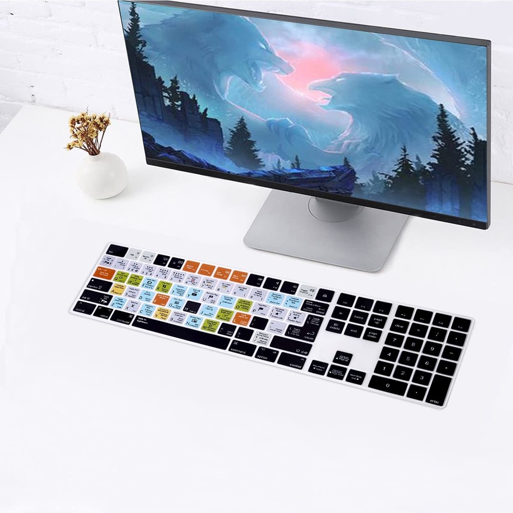 Shortcuts Ultra Thin Silicone Full Size Wireless Numeric Keyboard Lightroom