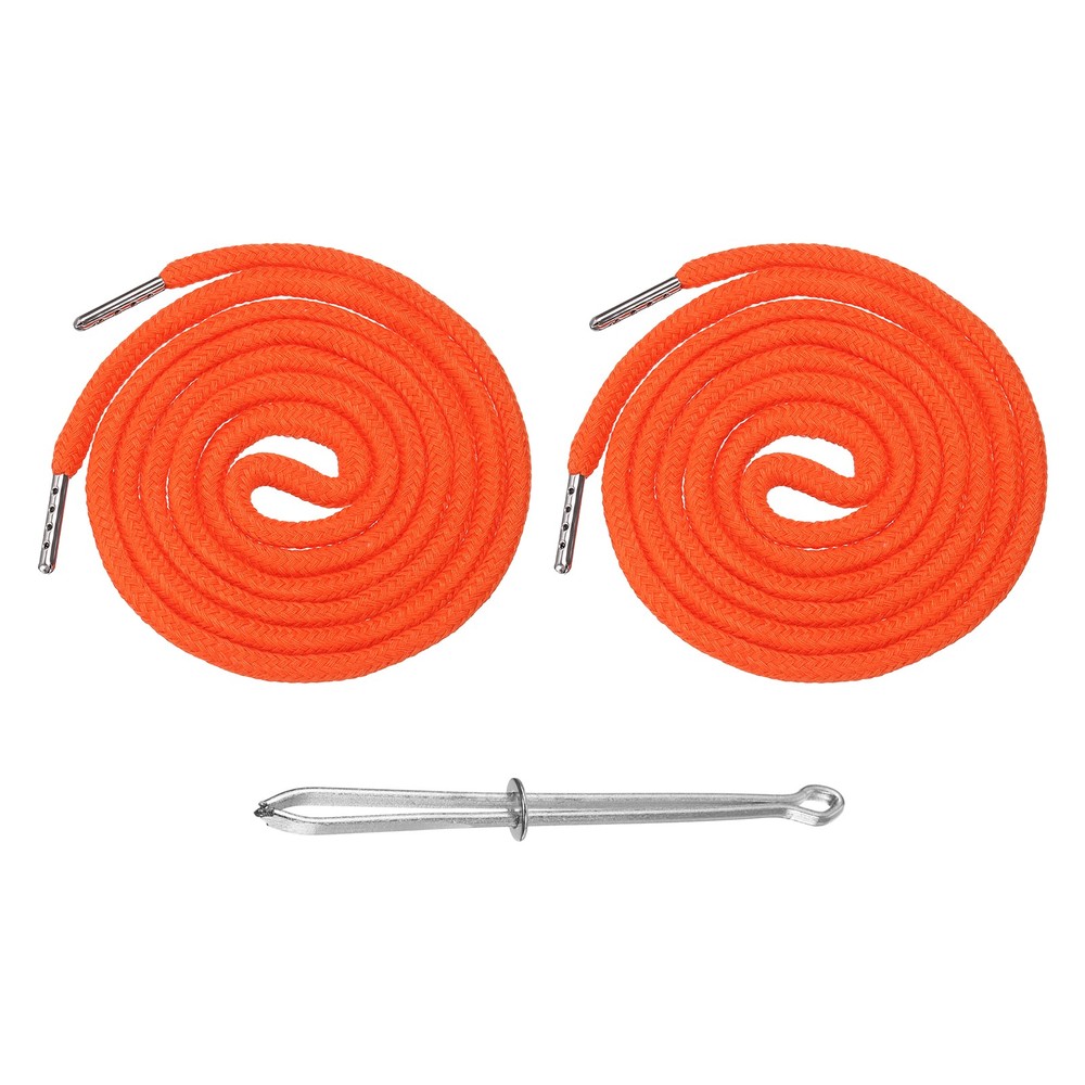 2 Pcs Hoodie Strings Drawstring Cords with Easy Threader (Orange)