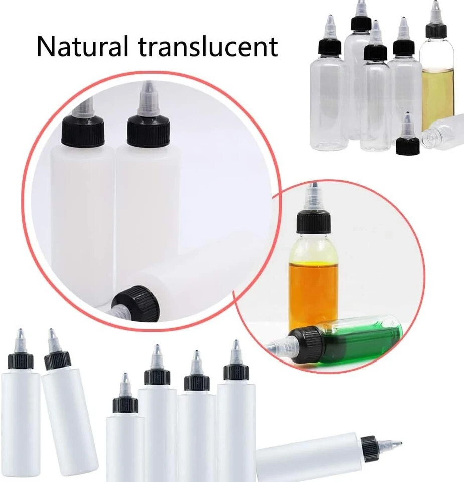 20 Pcs 4 Oz Plastic Squeeze Condiment Bottles with Twist-on Cap White