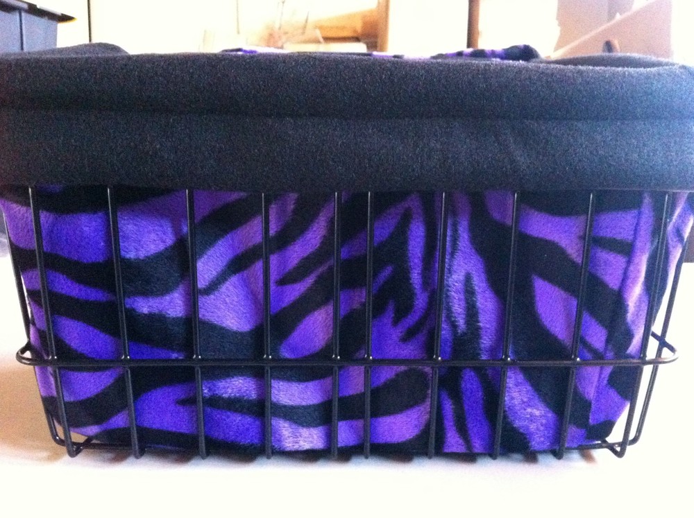 BICYCLE BASKET LINER PURPLE ZEBRA NEW DRAWSTRING!