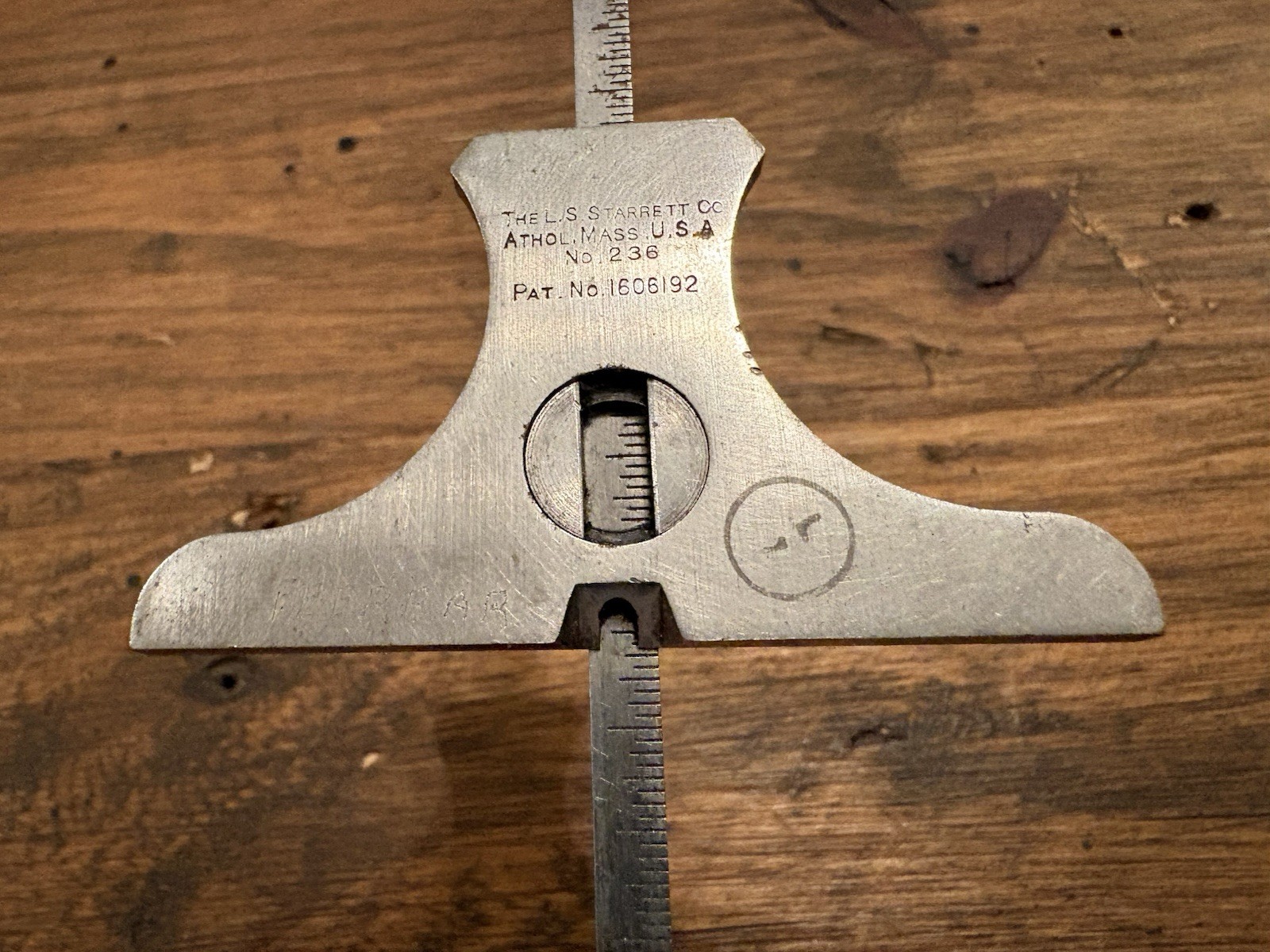 Starrett #236 Depth Angle Gauge Gage 6" Rule 0-60 Degrees Antique Machinist Tool