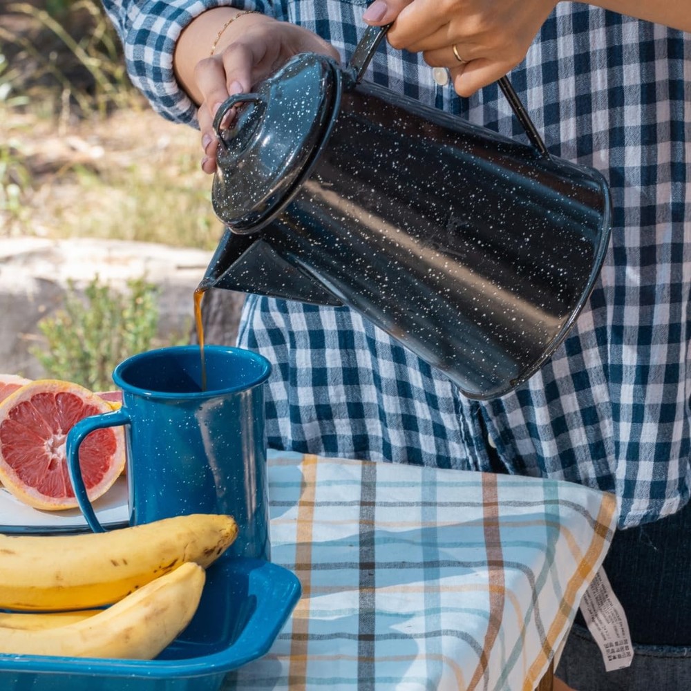Granite Ware Coffee Boiler, 3Quart Stovetop or Campfire Coffee Pot, Durable ...