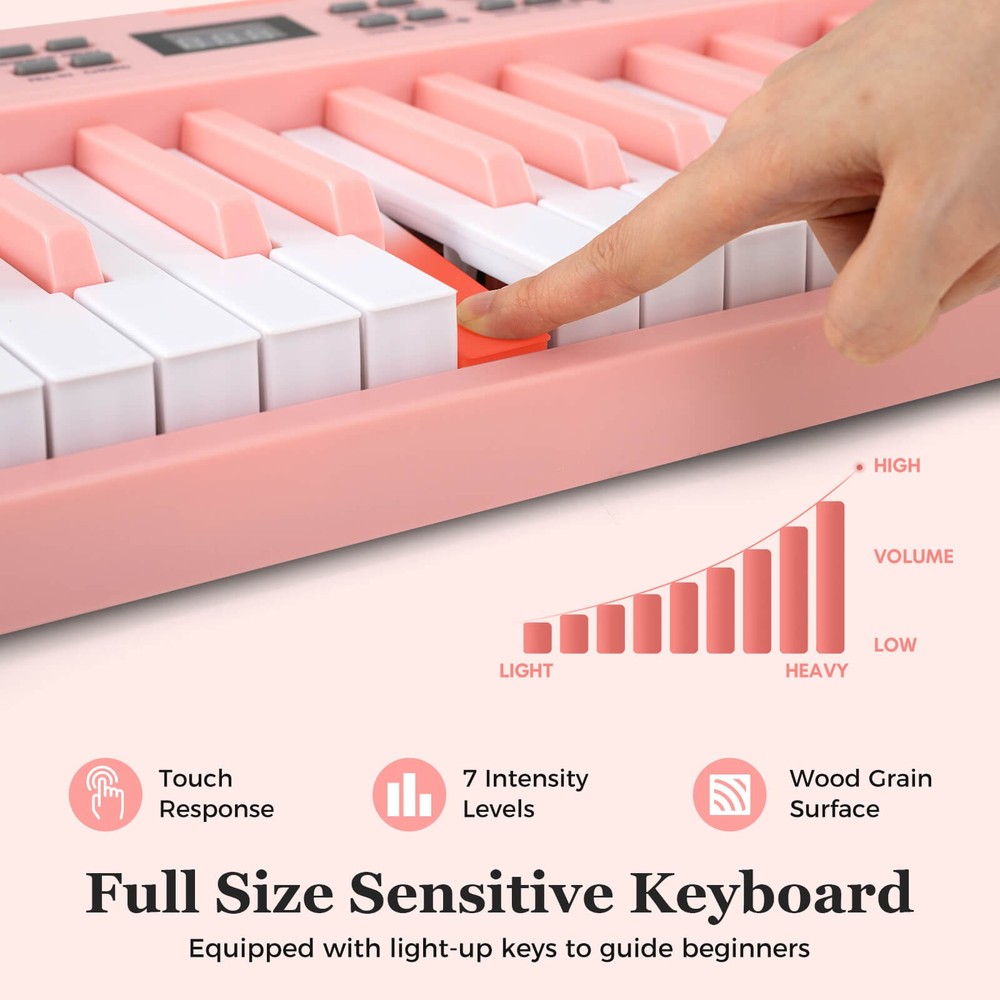 61-Key Foldable Piano Keyboard w/MIDI Split Function Headphone Sustain Pedal