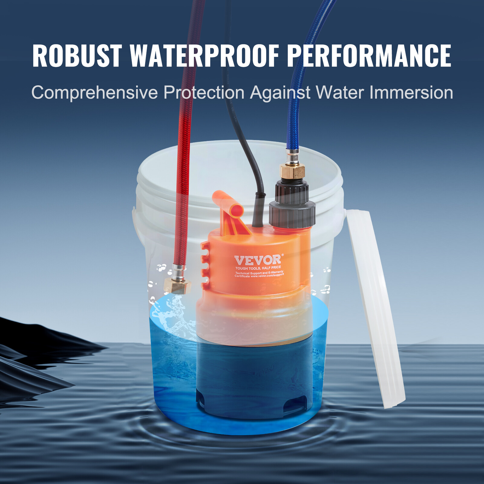 VEVOR Tankless Water Heater Flushing Kit Descaling Kit with Pump 5 Gallon 1/3hp