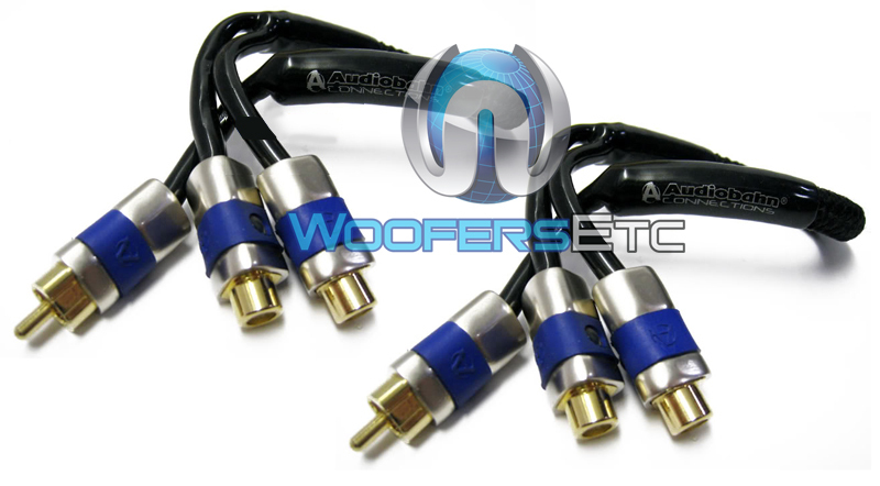 2 AUDIOBAHN CSY2FK PRO Y RCA JACK WIRES 1M 2F CORD for SUB AMP SPEAKER AMPLIFIER