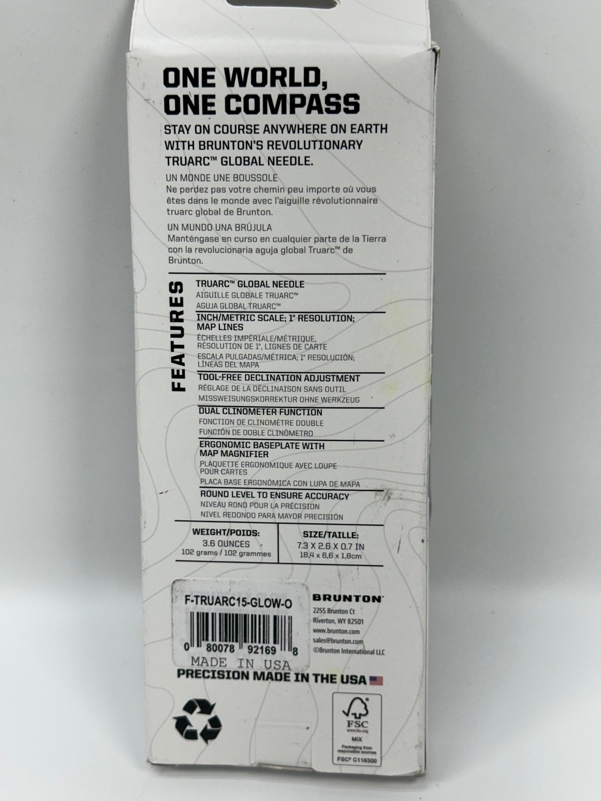 Brunton TruArc 15 Luminous Glow In The Dark Compass