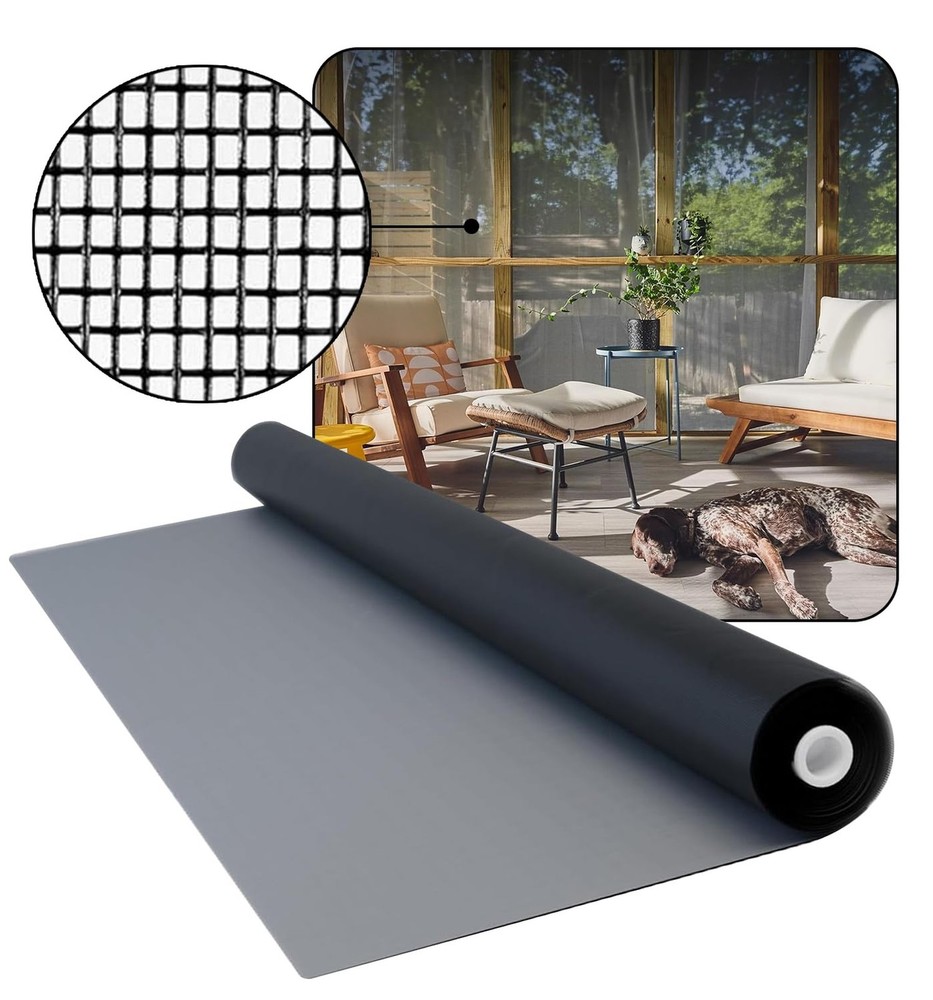 DOCA 48 in x 100 ft Window Screen Mesh - Window Screen Replacement, Fiberglas...