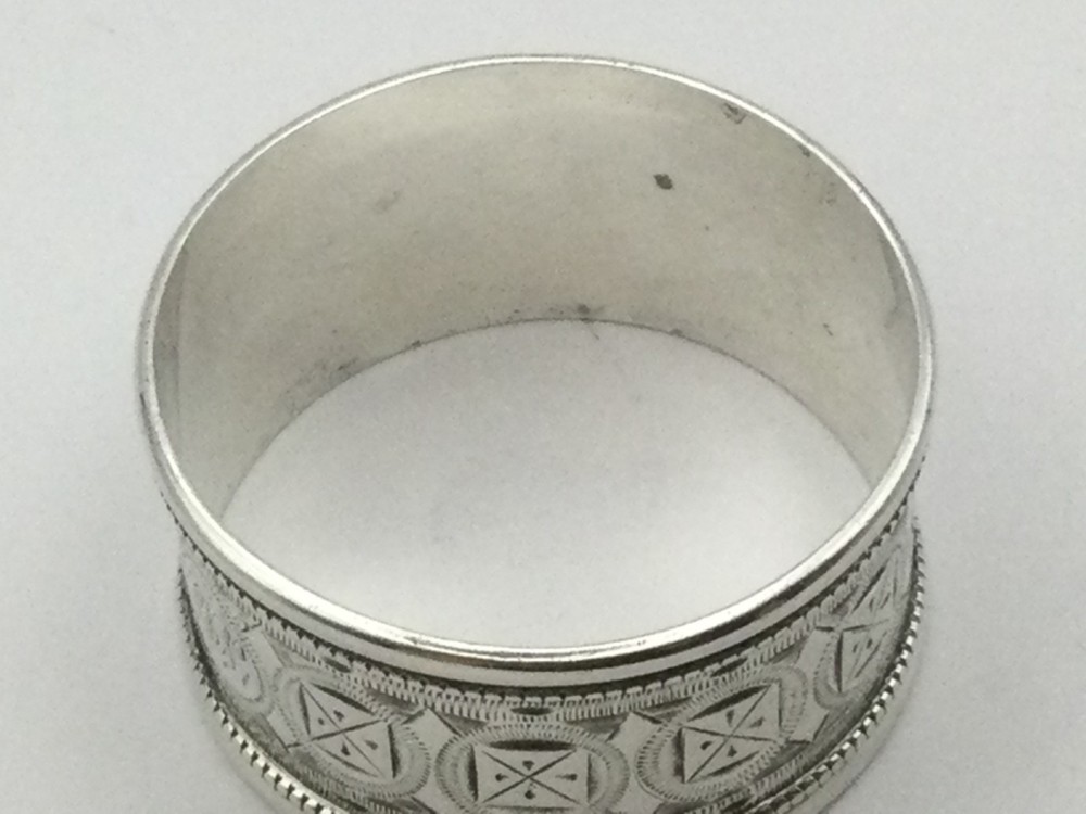 VICTORIAN STERLING SILVER NAPKIN RING, EXETER C1881