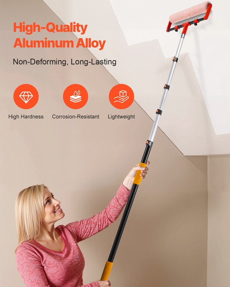 HOT/ Telescopic Extension Pole,4.66-19 FT Multi-Purpose Extendable Pole,Sturdy