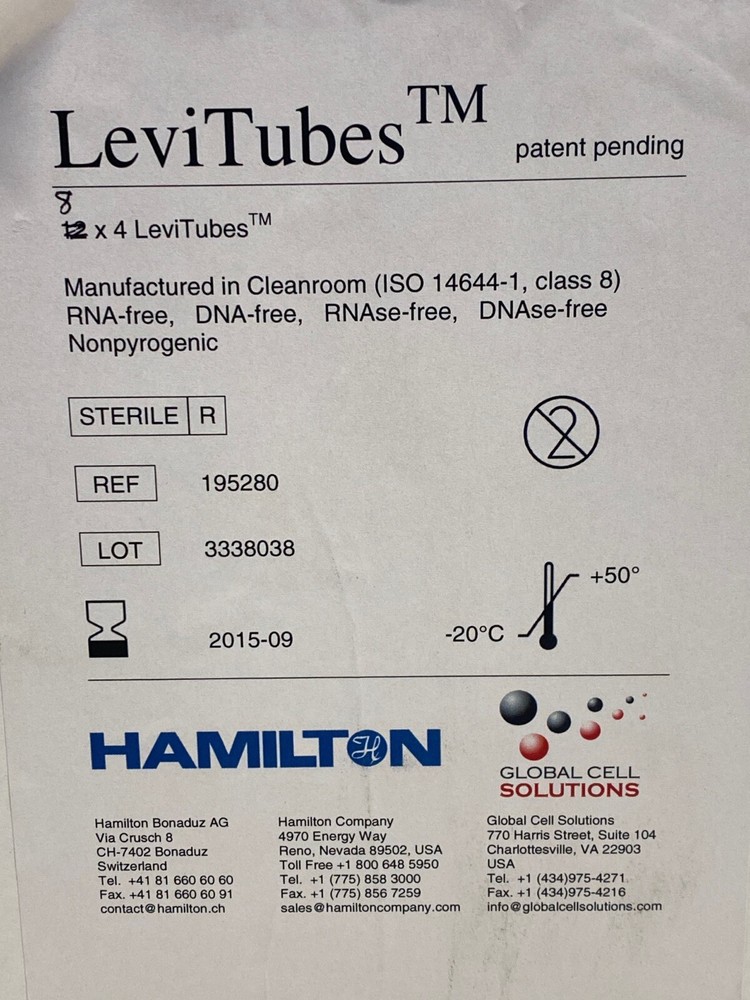 (32) HAMILTON LeviTubes 50mL Graduated Tubes 195280