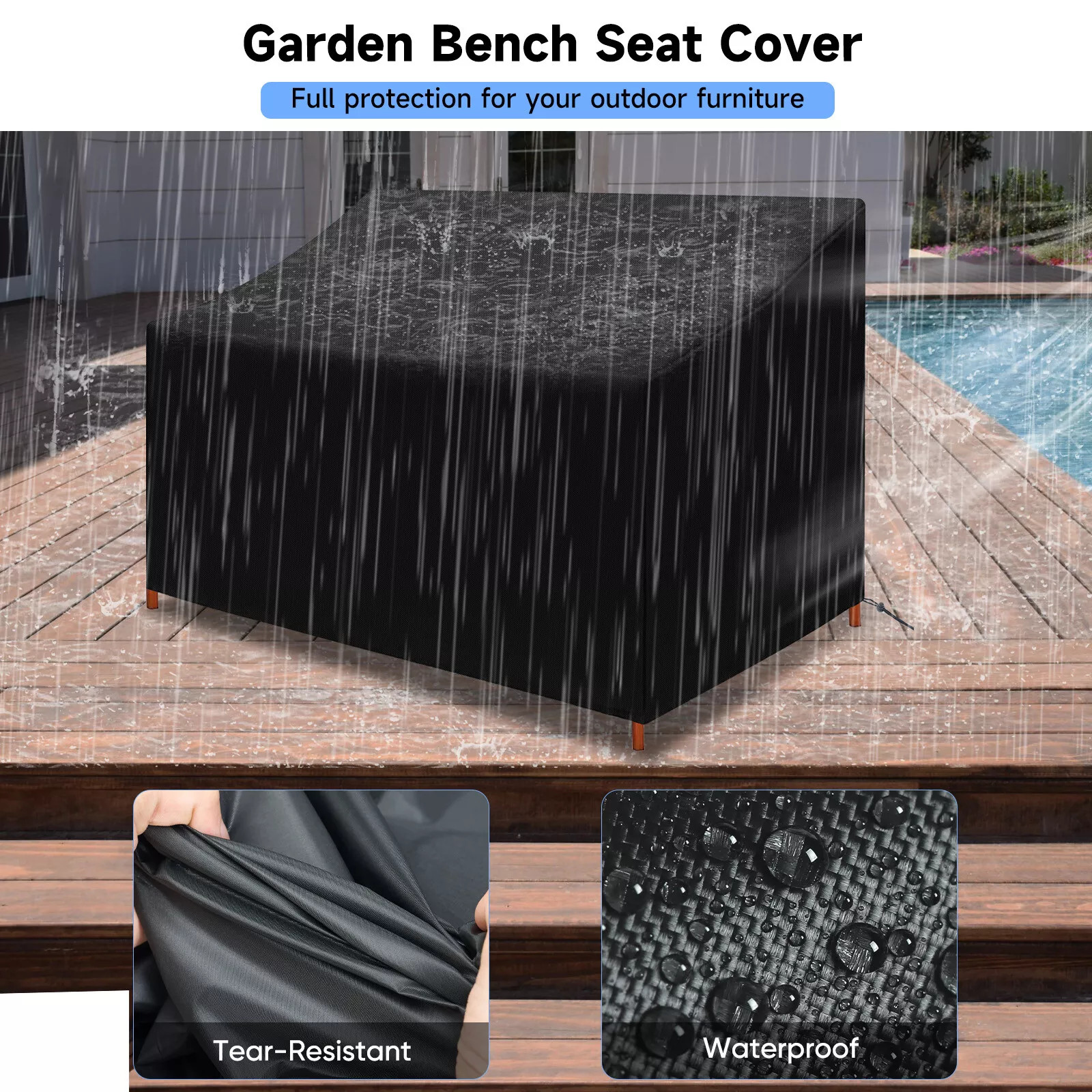 2 Seat light Duty Patio Bench Loveseat Cover Waterproof dustproof Outdoor cover