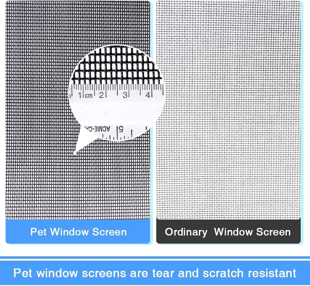 36" x 200" Pet Proof Window Screen Roll Replacement Thicken Charcoal Screen Mesh
