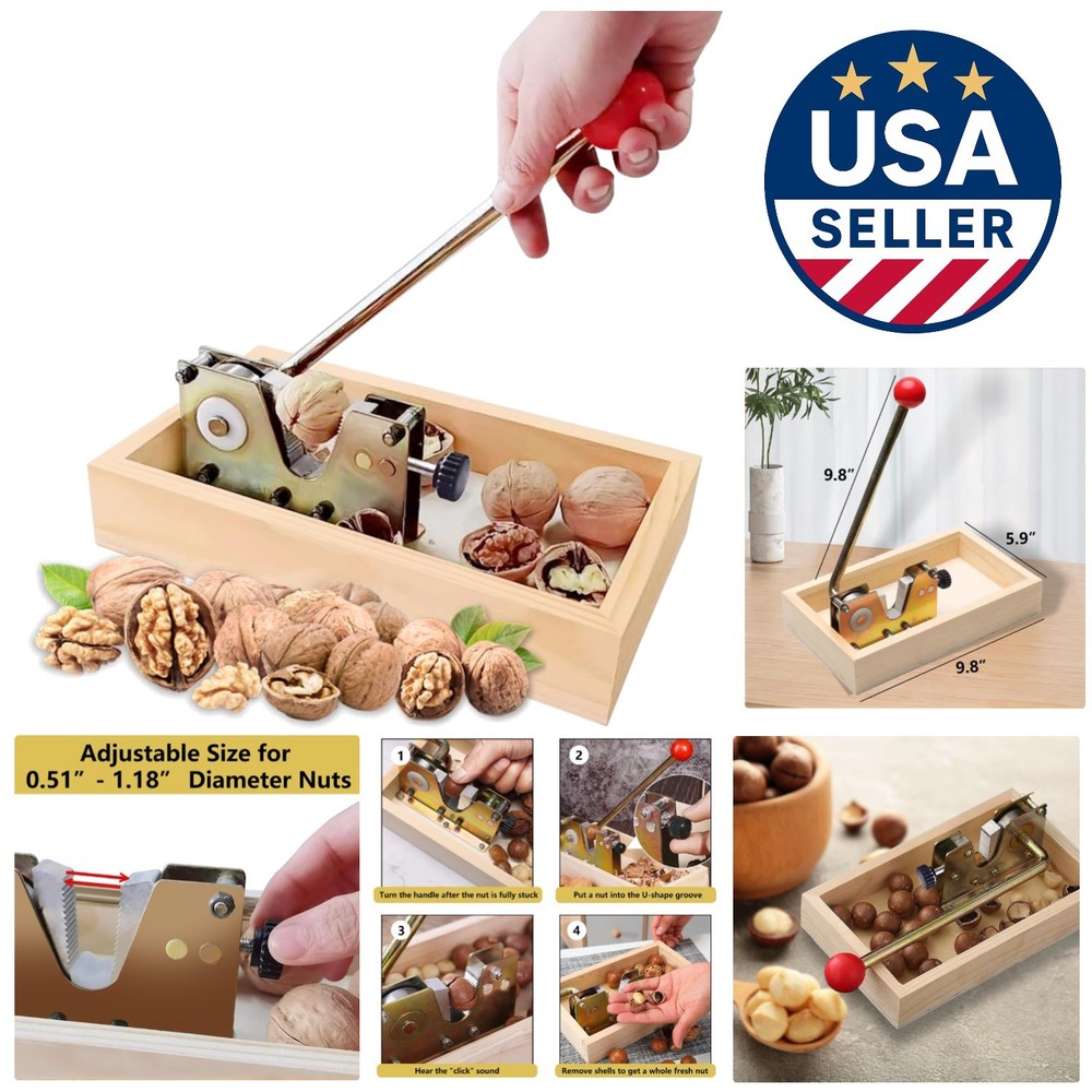 Effortless Heavy Duty Nut Cracker Tool - Perfect for Walnuts and Macadamias