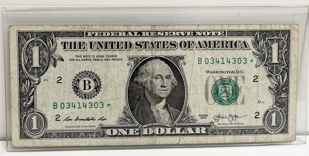 $1 2013 B Duplicate DC Star Note B03414303